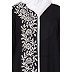Embroidered abaya - Black and White Embroidered abaya - Black and White